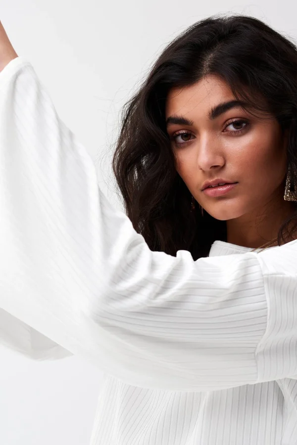 Gina Tricot Aria Rib Top Offwhite magasin paris 3