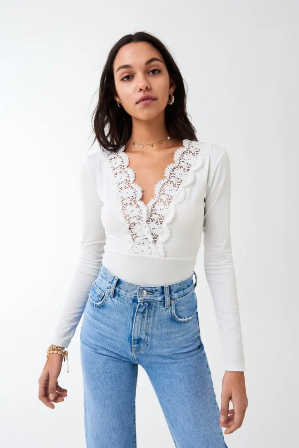 le grand escompte Gina Tricot Julie Top Offwhite 1