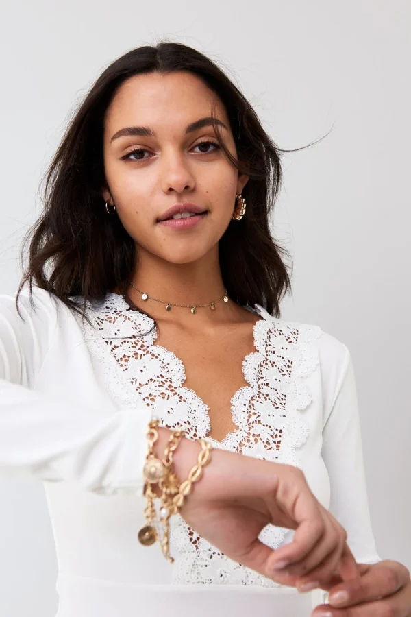le grand escompte Gina Tricot Julie Top Offwhite 3