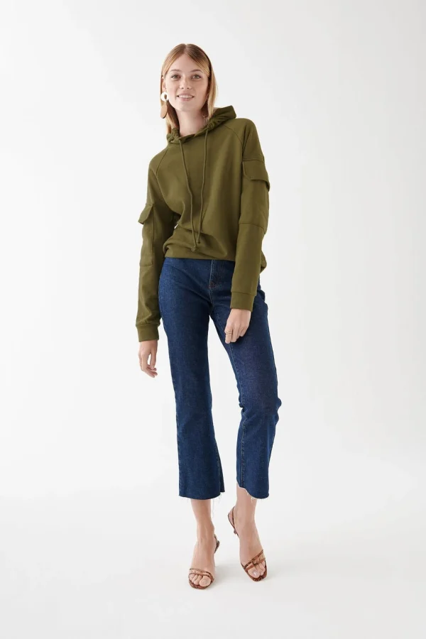 Gina Tricot Laurie Hooded Sweater Dark Olive Paiement sécurisé 1