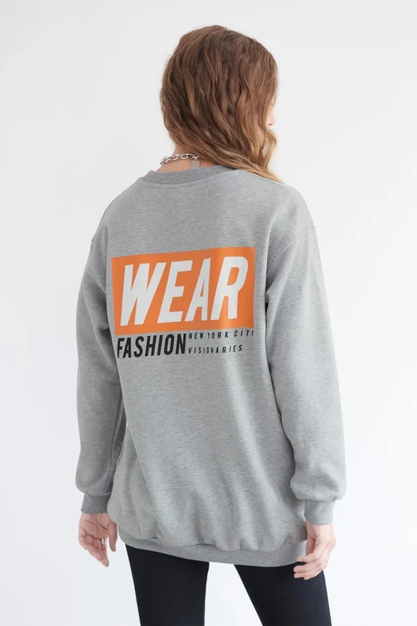 Gina Tricot Irma Sweater Greymel/print Meilleur Prix 3