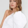 boutique en france Gina Tricot Jane One Shoulder Top White 10