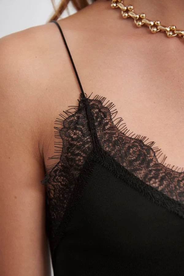 Réductions Gina Tricot Elsa Lace Singlet Black 3