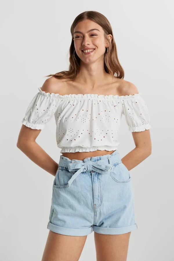 Livraison internationale Gina Tricot Irja Off Shoulder Top White 1