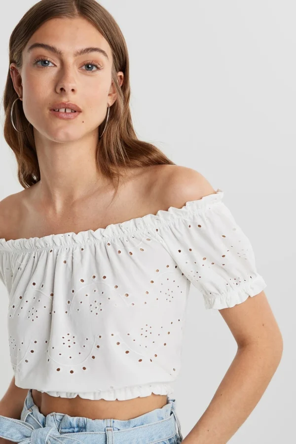 Livraison internationale Gina Tricot Irja Off Shoulder Top White 3