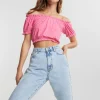 à prix très bas Gina Tricot Irja Off Shoulder Top Pink Icing 8