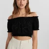 vente chaude Gina Tricot Irja Off Shoulder Top Black 8