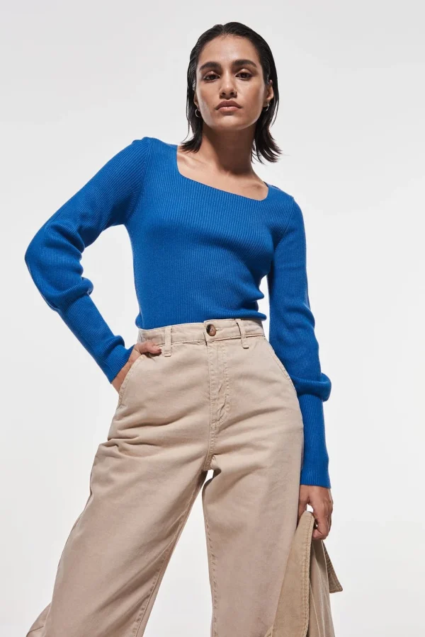 jusqu'à Gina Tricot Heidi Knitted Sweater Nebulas Blue 1
