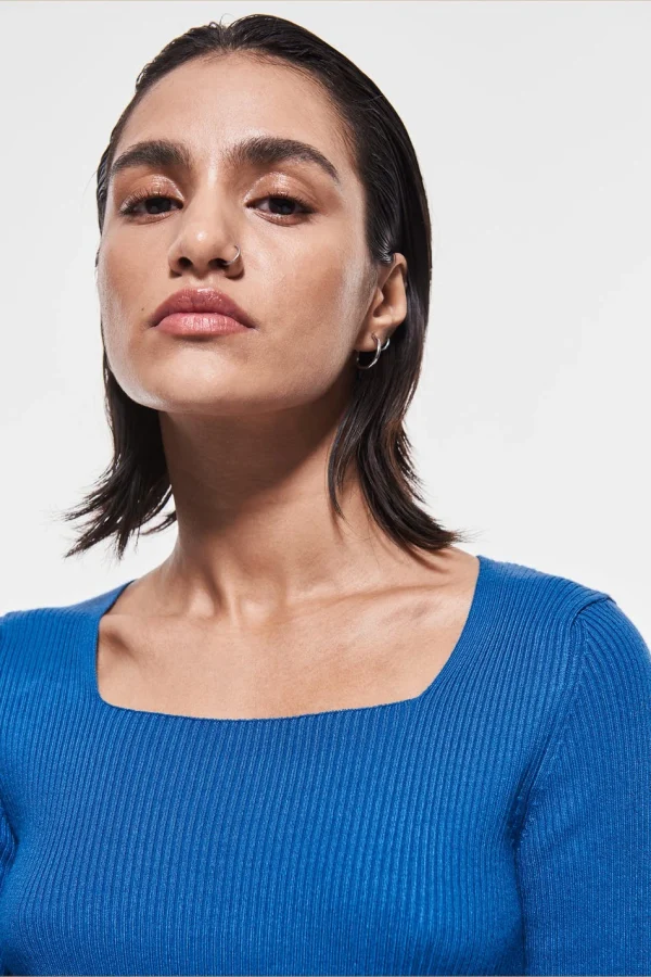 jusqu'à Gina Tricot Heidi Knitted Sweater Nebulas Blue 3