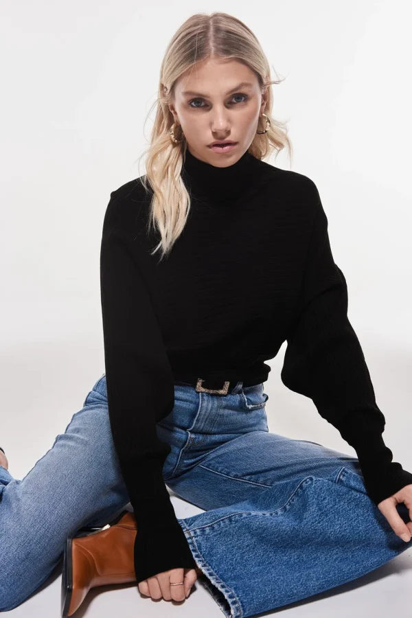 Gina Tricot Emmy Knitted Sweater Black Satisfait ou Remboursé 1