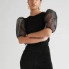 Gina Tricot Wilma Organza Top Black nouvelle saison 10