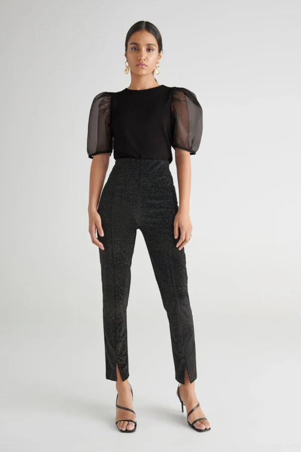 Gina Tricot Wilma Organza Top Black nouvelle saison 3