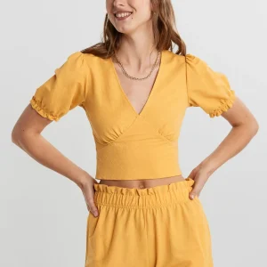 belle Gina Tricot Kathy Top Ochre 6