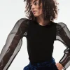 Gina Tricot Juli Organza Top Black soldes pas cher 8