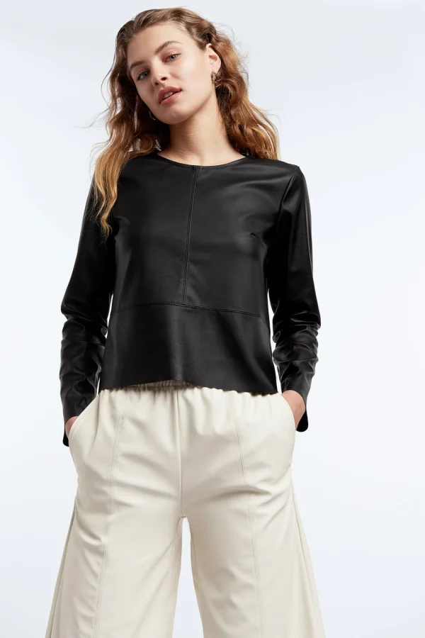 Gina Tricot Blake Pu Top Black magasins pas chers 1