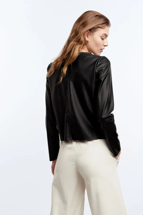 Gina Tricot Blake Pu Top Black magasins pas chers 3