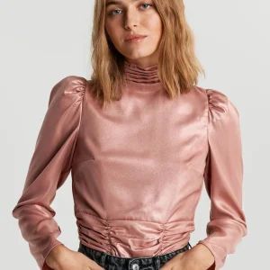 Gina Tricot Liv Open Back Top Pink Foil mode pas cher 6