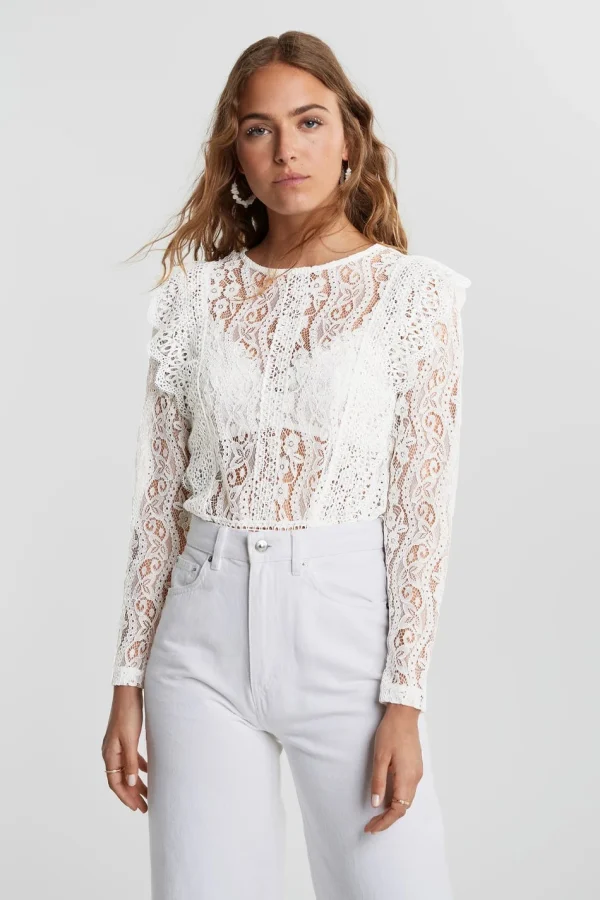 l'unique style Gina Tricot Nina Lace Top Offwhite 1