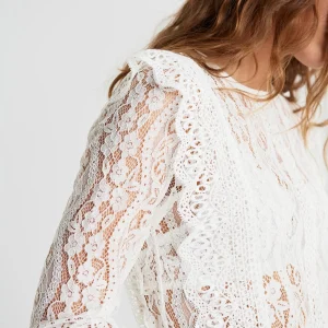 l'unique style Gina Tricot Nina Lace Top Offwhite 6