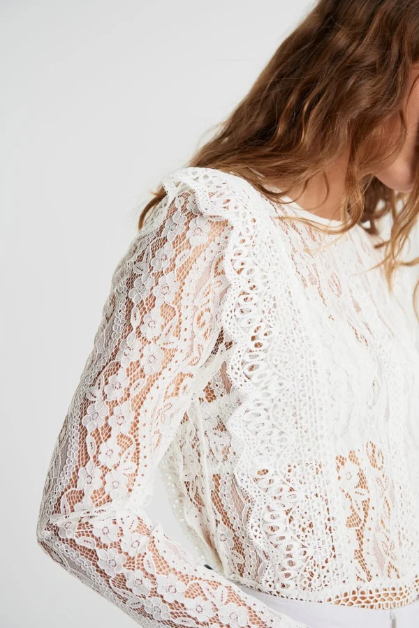l'unique style Gina Tricot Nina Lace Top Offwhite 3