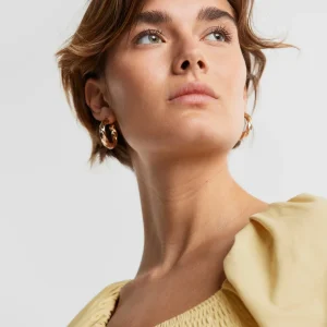 Gina Tricot Nelma Puff Sleeve Top Reed Yellow grand choix 6