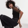 Gina Tricot Pia Organza Top Black solde en ligne 10