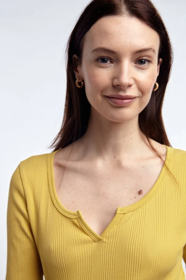 Gina Tricot Liv Rib Top Misted Yellow nouveau produit 3