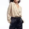 marques de renommée Gina Tricot Folded Shoulder Body Oatmeal 8