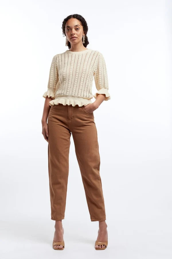 soldes en ligne Gina Tricot Sissi Knitted Sweater Lt Beige 3