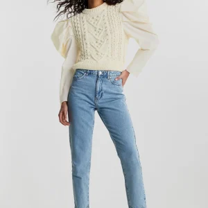 Gina Tricot Elsa Knitted Sweater Warm White soldes pas cher 6