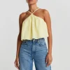 Gina Tricot Delilah Cropped Singlet Lemon Merigue Neuve avec étiquette 10