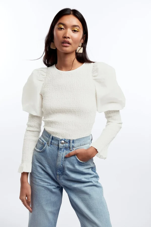 Prix très abordable Gina Tricot Sanna Smock Top Offwhite 1