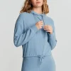 Pas Cher Magasin Soldes Gina Tricot Stina Rib Hoodie Blue Fog 10