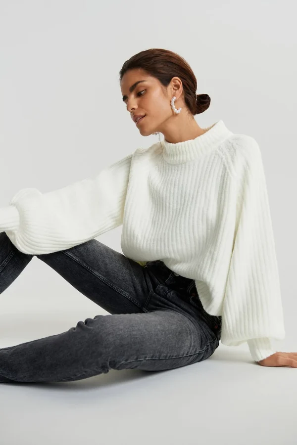 Gina Tricot Rosie Knitted Sweater Warm White ﻿soldes 1