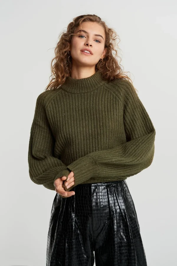 Gina Tricot Rosie Knitted Sweater Beech prix le plus bas 1