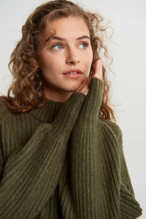 Gina Tricot Rosie Knitted Sweater Beech prix le plus bas 3