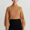 Gina Tricot Rosie Knitted Sweater Indian Tan pas cher en vente 10