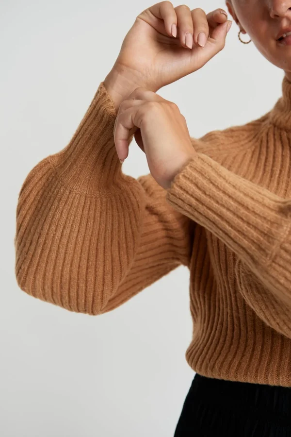 Gina Tricot Rosie Knitted Sweater Indian Tan pas cher en vente 3