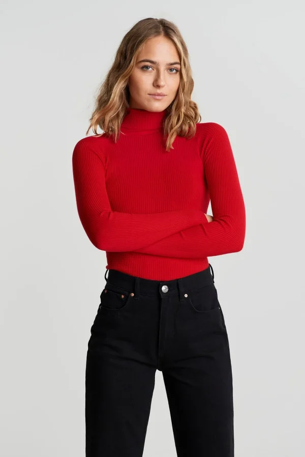 soldes luxe Gina Tricot Sigrid Knitted Top Racing Red 1