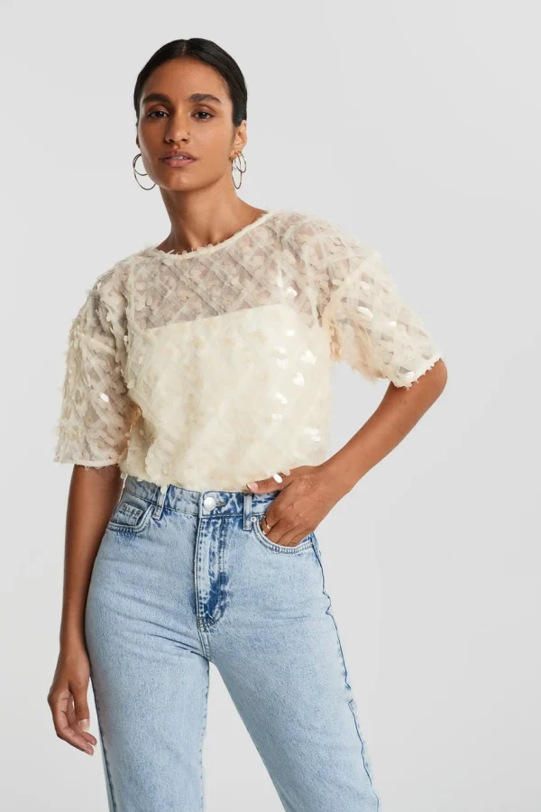 Gina Tricot Semin Top Beige soldes ligne 1