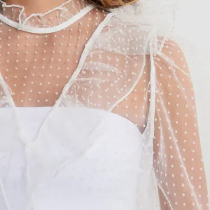 ultratendance Gina Tricot Fiona Dot Mesh Top Offwhite 6