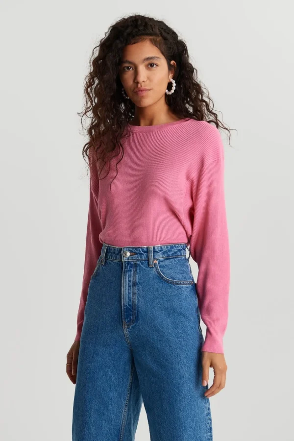 Gina Tricot Greta Knitted Sweater Begonia Pink marque pas cher en ligne 1