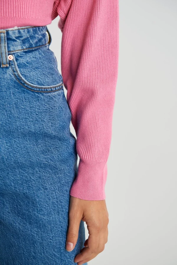 Gina Tricot Greta Knitted Sweater Begonia Pink marque pas cher en ligne 3