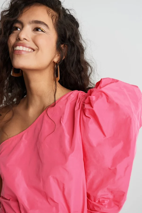 prix de gros Gina Tricot Taffeta One Shoulder Top Hot Pink 3