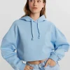 Gina Tricot Basic Cropped Hood Powder Blue prix pas cher 8