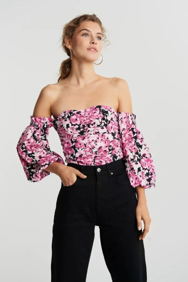 Gina Tricot Odette Off Shoulder Blouse Aop site pas cher 1