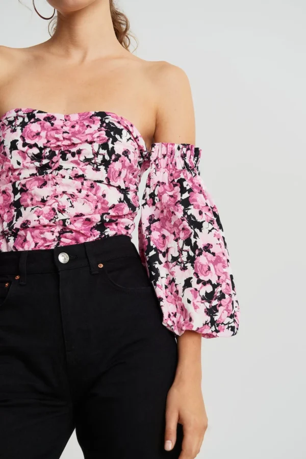 Gina Tricot Odette Off Shoulder Blouse Aop site pas cher 3