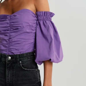Gina Tricot Odette Off Shoulder Blouse Purple qualité d’originales 6