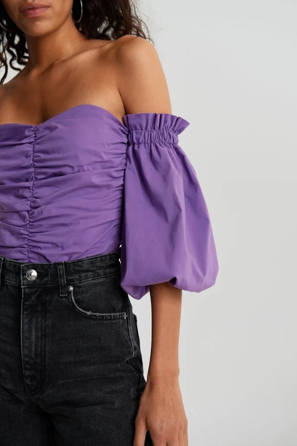 Gina Tricot Odette Off Shoulder Blouse Purple qualité d’originales 3