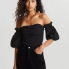 Retour gratuit en magasin. Gina Tricot Odette Off Shoulder Blouse Black 8